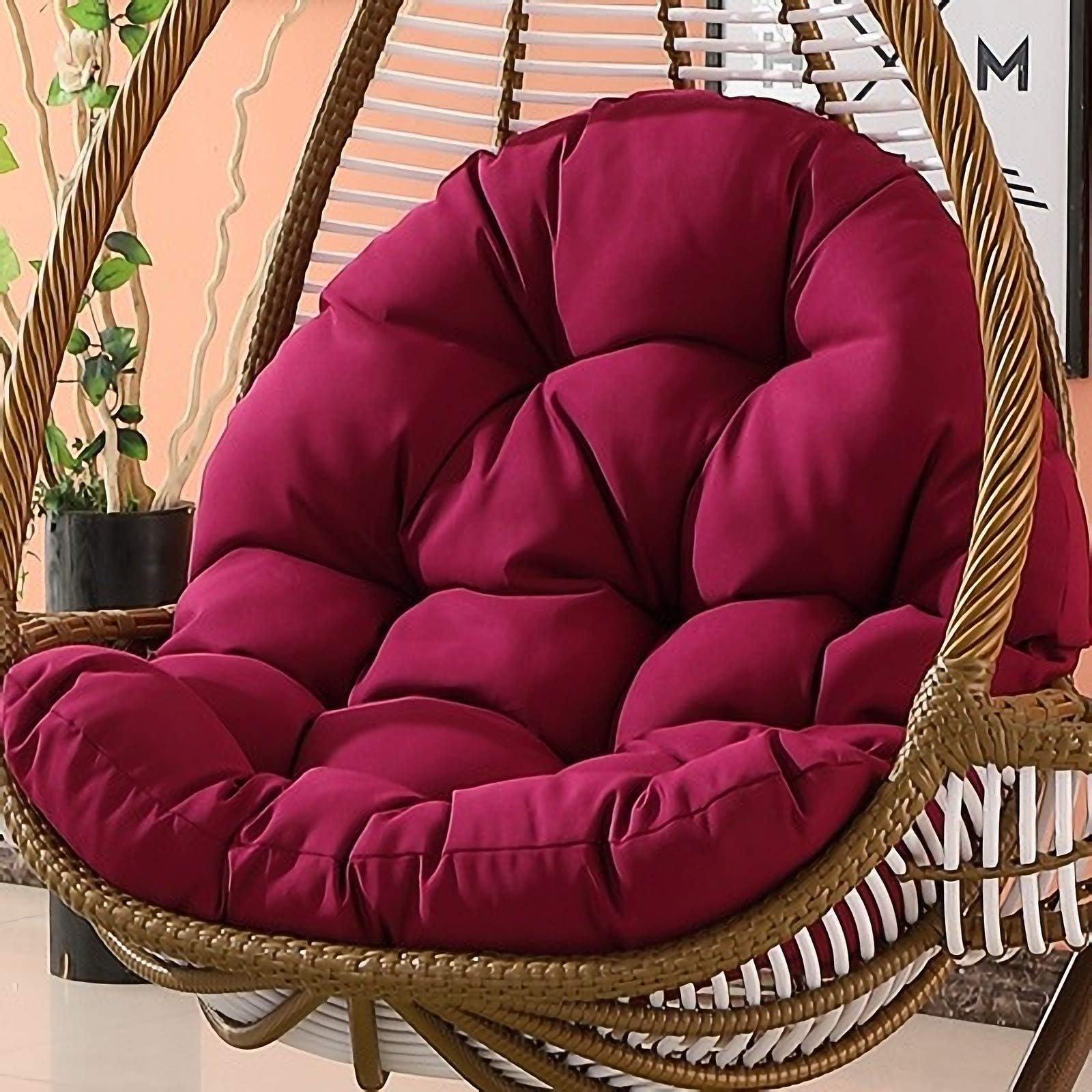 DFKDGL Waterproof Swing Chair Cushion, Hanging Egg Hammock Chair Pads, Without Stand & Chair Thick Nest Soft Fluffy Breathable Garden Cr for Outdoor Garden and Patio