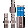 Tru-Flate 13-903 1/4" HI FLO Design x 1/4" NPT Aluminum Plug/Coupler Set