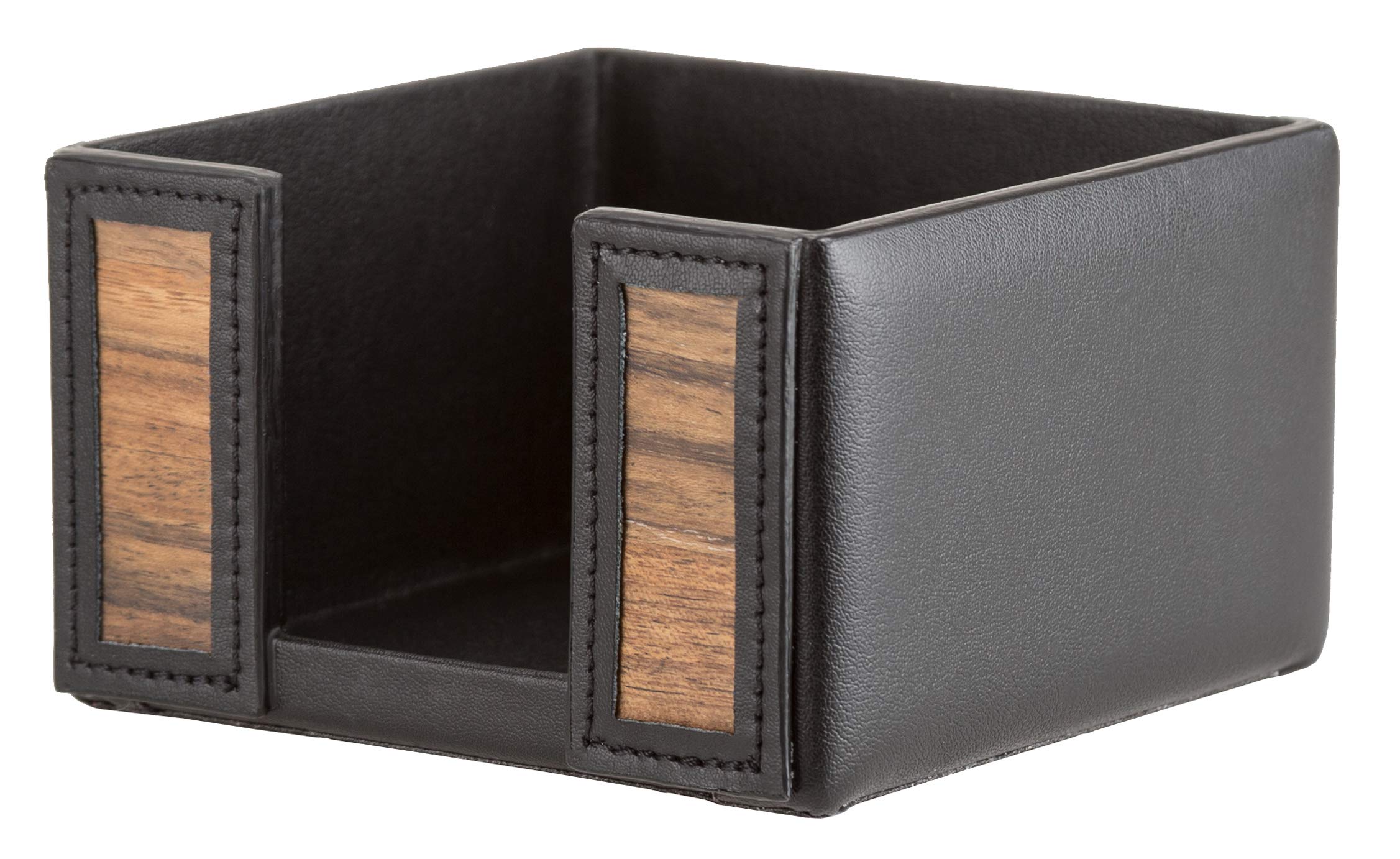 Sebastian Sturm TYLER Memo Box Real Wood and Leather in Black Holder Dispenser Desk