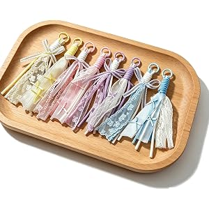 FANEVER 8/10/20/30 Pack Paracord Keychain Bag Charms Colorful Braided Charms for Key Chain Purse Backpack Handbag Decoration