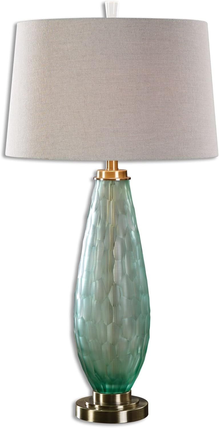 Sea Green Glass Table Lamp Coastal Beach House Table Lamps