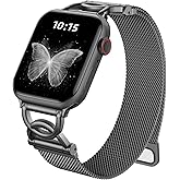 Zedoli Metal Milanese Loop Compatible with Apple Watch Band for Women 40mm 41mm 42mm 44mm 45mm 46mm 38mm, Magnetic Stainless Steel Mesh Strap with DC-Shape for iWatch Series 11 10 9 8 7 6 5 4 3 2 1 SE