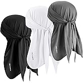 Bandanas Skull Cap for Men Women 3-in-1 Breathable Helmet Liner Neck Widening UV Sun Protection Neck Drape Do Rag Cycling Cap