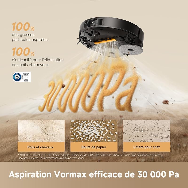 L50s Pro Ultra Robot Aspirateur Laveur, Auto-Nett serpillère 100 °C