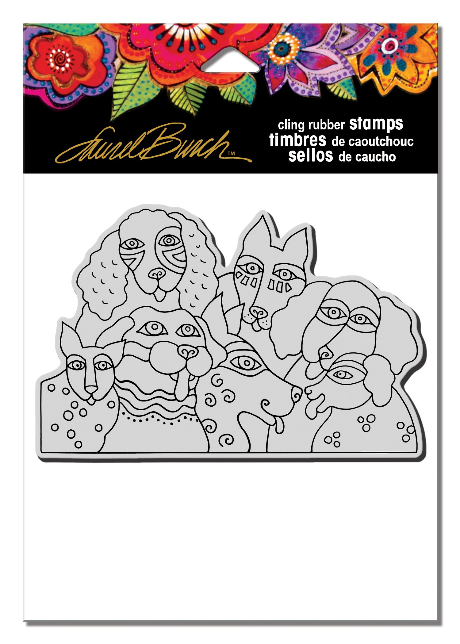 STAMPENDOUS Cling Rubber Stamp Playful Pups,2-3/4” X 4-1/4”