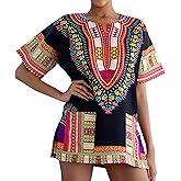 Dashiki Shirt Great Vibrant Colors Casual Style in Black Multi Coloured sz XXL