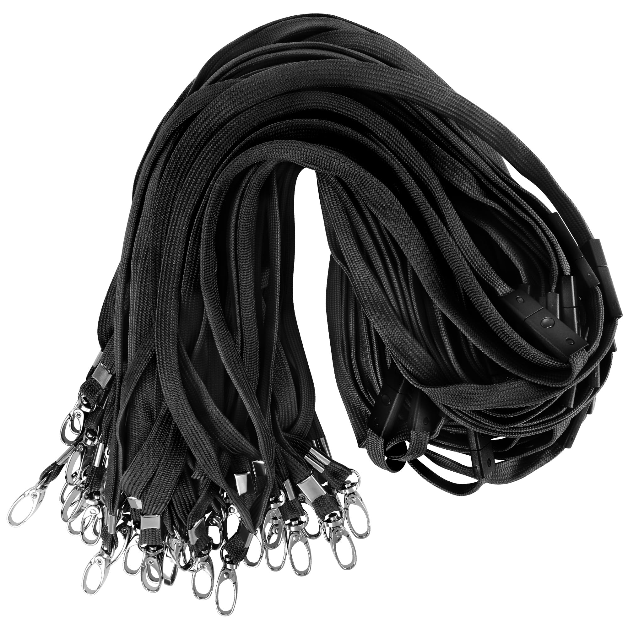 Gimars 50pcs Lanyards for ID Badges with Safety Breakaways Neck Lanyard with Metal Clip for Pass Card Badge Holders