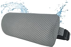 REEZEIVI 1Pack Headrest Pillow for Patio Chaise Lounge,Chaise Lounge Pillows Outdoor 3D air mesh with Elastic Band,Quick Drying and Washable Spa Pillow for Recliner,Beach Chair,Office Chair Gray