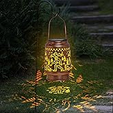 KIKUSUI Solar Bigfoot Lanterns Outdoor Waterproof Hanging, Sasquatch Gifts for Mom Women Dad Men, Metal Decorative LED Lanterns for Yard, Patio, Lawn, Tabletop, Pathway, Landscape, Garden Decor