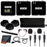 Rode Wireless GO III (Gen 3) Dual Channel Mic System | Compact 2.4GHz, 32-Bit Float Recording, Wireless Microphone for Cameras, Smartphones &amp; Lavalier Use + 2X Lavalier Omnidirectional Condenser Mics
