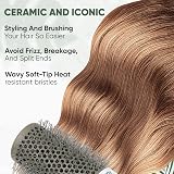 Beauty Carves Round Hair Brush 53mm Thermal Ceramic Nano Ionic Volume +2 Clips view 8