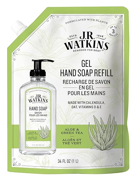 J.R. WATKINS HAND SOAP REFILL, ALOE AND GREEN TEA 34 FL OUNCE