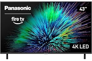 Panasonic W70 Series (2025 Model) 43" LED 4K Ultra HD Smart Fire TV, Press & Ask Alexa, Apple AirPlay, HDR10+, HDMI 2.1, and Bluetooth Support - 43W70BP