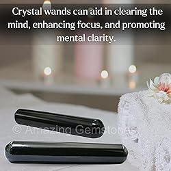Amazing Gemstone Black Agate Crystal Wand Massage