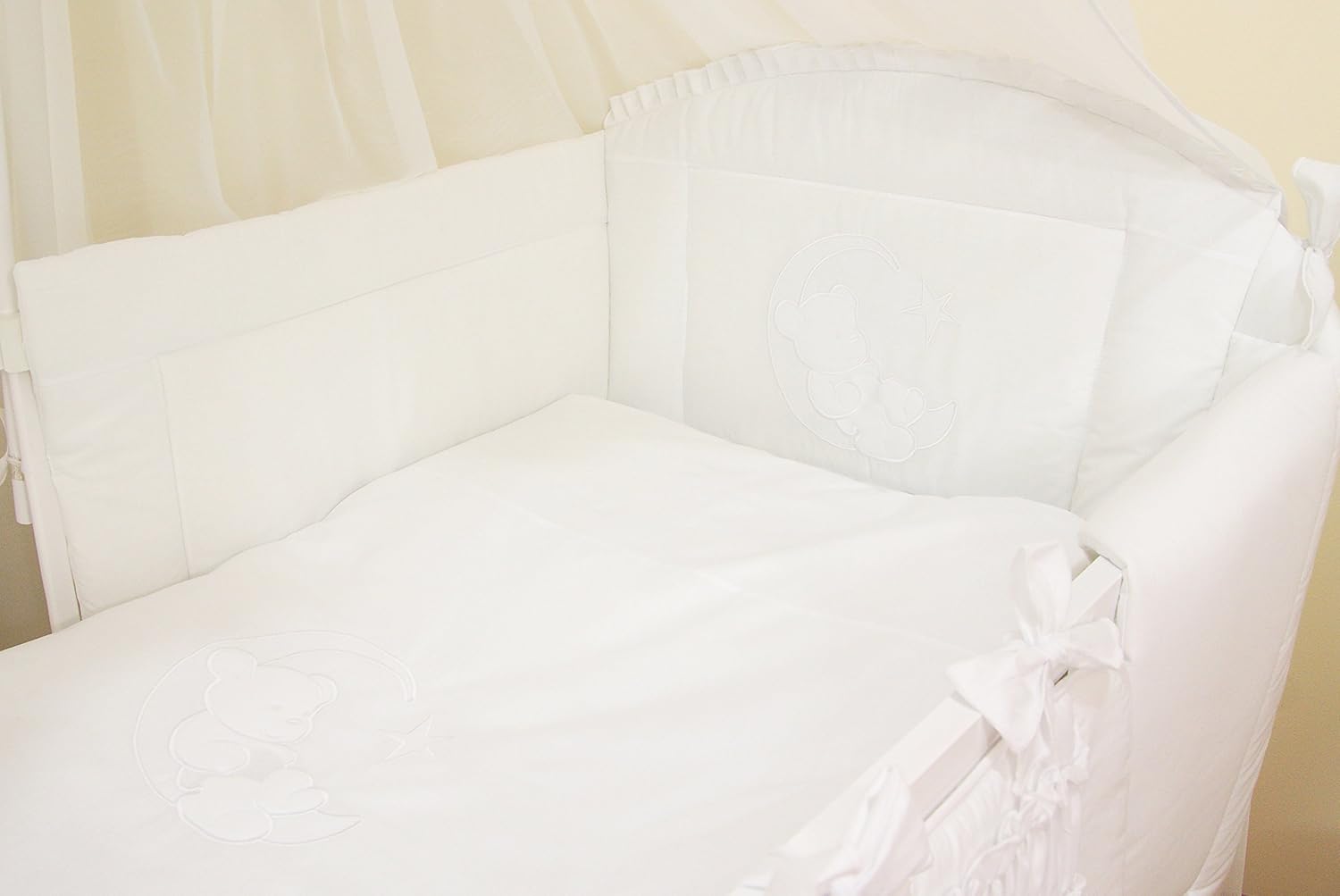 Parure De Lit 3 Pieces Parure De Lit Tour De Lit Lit Bebe Ourson Sur La Lune Bebe Puericulture Parures De Lits Helpacreche Co Za