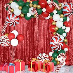 Sugargirl Red Sequin Backdrop Curtain 2 Panels