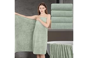 ARL HOME Extra Large Bath Towel Set 35"x70"Oversized Bath Sheet Set Cozy Soft Microfiber Bath Towel Jumbo Huge Green Bathroom Towel Quick Dry Absorbent Towel Set for Bathroom,Hotel,Guests,Shower,Spa,Pack of 4