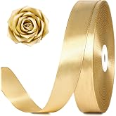 Jutieuo Champagne Gold Satin Ribbon 1 Inch x 100 Yards | Ribbon for Gift Wrapping, Bows Making, Flower Bouquet, Crafts, Wedding Party Decoration