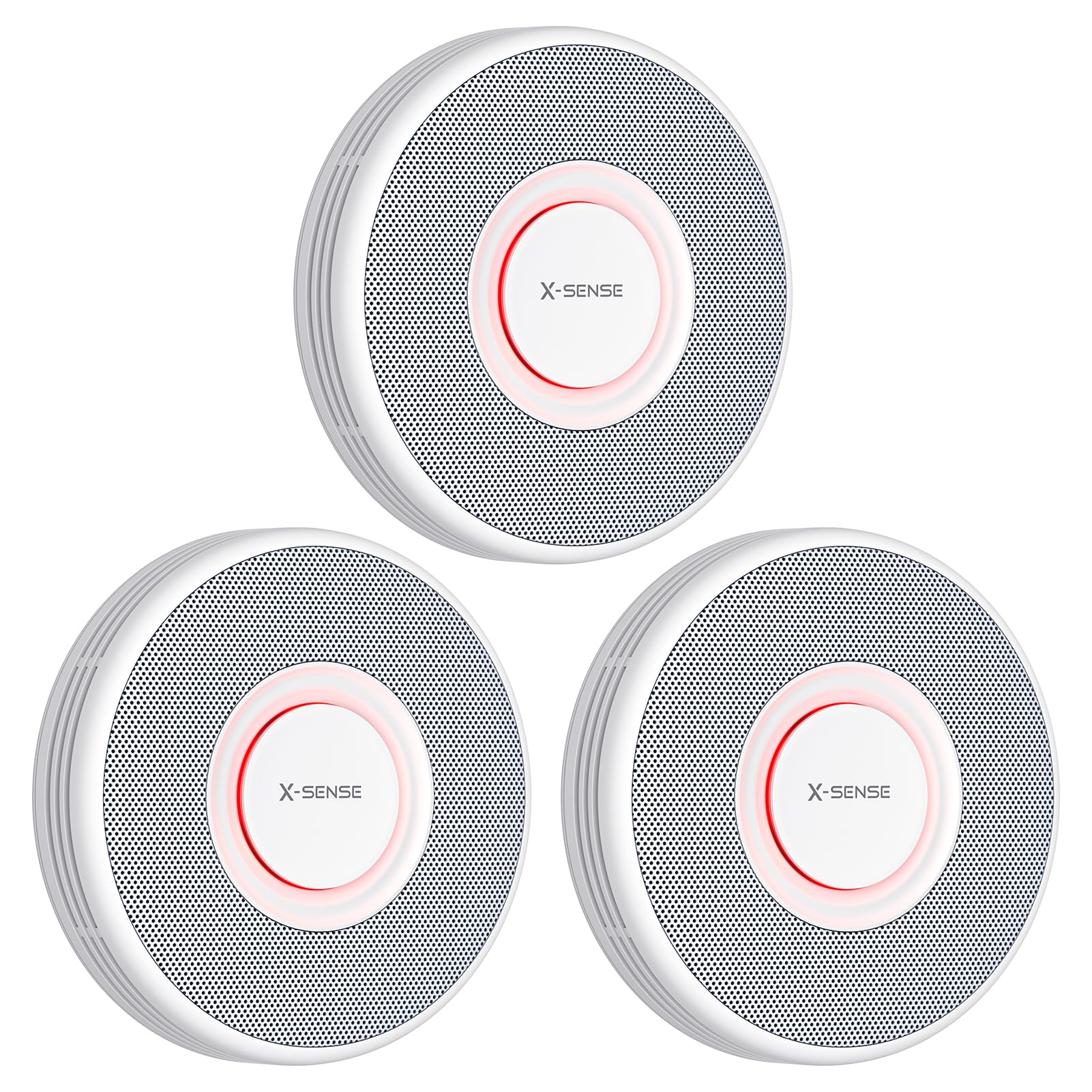 X-Sense Smart Smoke Alarm for Home with English Voice Alerts and 17 Locations, Wi-Fi Smoke Alarm Requires SBS50 Base Station, Wireless Interlinked Fire Alarm, XS0B-MR, 3-Pack