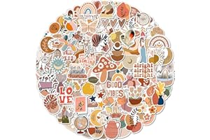 Walenced 100 Pcs Aesthetic Stickers for Adults, Cute Boho Water Bottle Stickers, Vinyl Waterproof Sticker Pack, Vintage Scrapbook Journal Laptop Bulk Stickers for Girls Teens