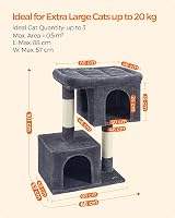 Feandrea Cat Tree Tower 101 cm XL Smoky Grey PCT614G01 20 kg view 6