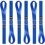 Soft Loop Tie Down Straps - 1,500 Load Capacity & 4,500 Lbs Breaking Strength - 6 Pack - Loops for Securing ATV, UTV, Motorcy