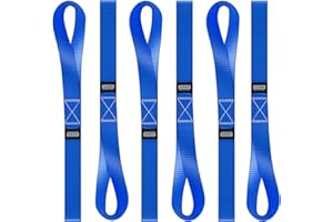 Soft Loop Tie Down Straps - 1,500 Load Capacity & 4,500 Lbs Breaking Strength - 6 Pack - Loops for Securing ATV, UTV, Motorcycles, Scooters, Dirt Bikes, Lawn & Garden Equipment - by AUGO