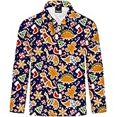 Remimi Kids Valentines Print Polo Shirt Mardi Gras Long Sleeve Collared Shirts 5-14 Years