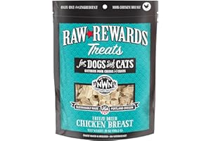 Northwest Naturals Raw Rewards Freeze-Dried Chicken Breast Treats for Dogs and Cats - Bite-Sized Pieces - Healthy, 1 Ingredient, Human Grade Pet Food, All Natural, Proudly Made in USA, 10 Oz