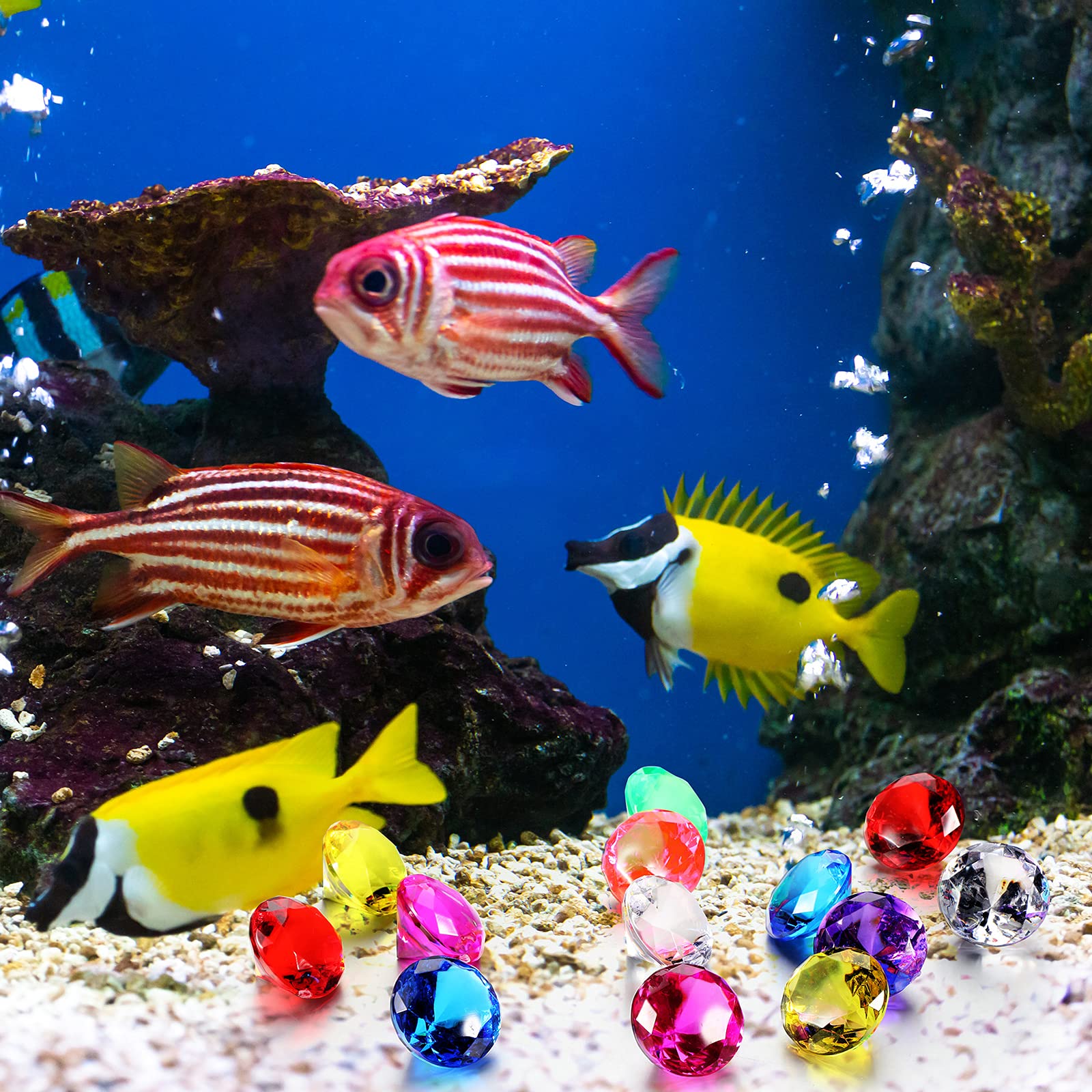 Zomiboo 16 Pcs Acrylic Diamond Large Gems Pirate Round Treasure Toy Gems Treasure Round Gemstones Acrylic Diamond Shaped Gemstones for Home Table Vase Fillers Party Decor (Multicolor)