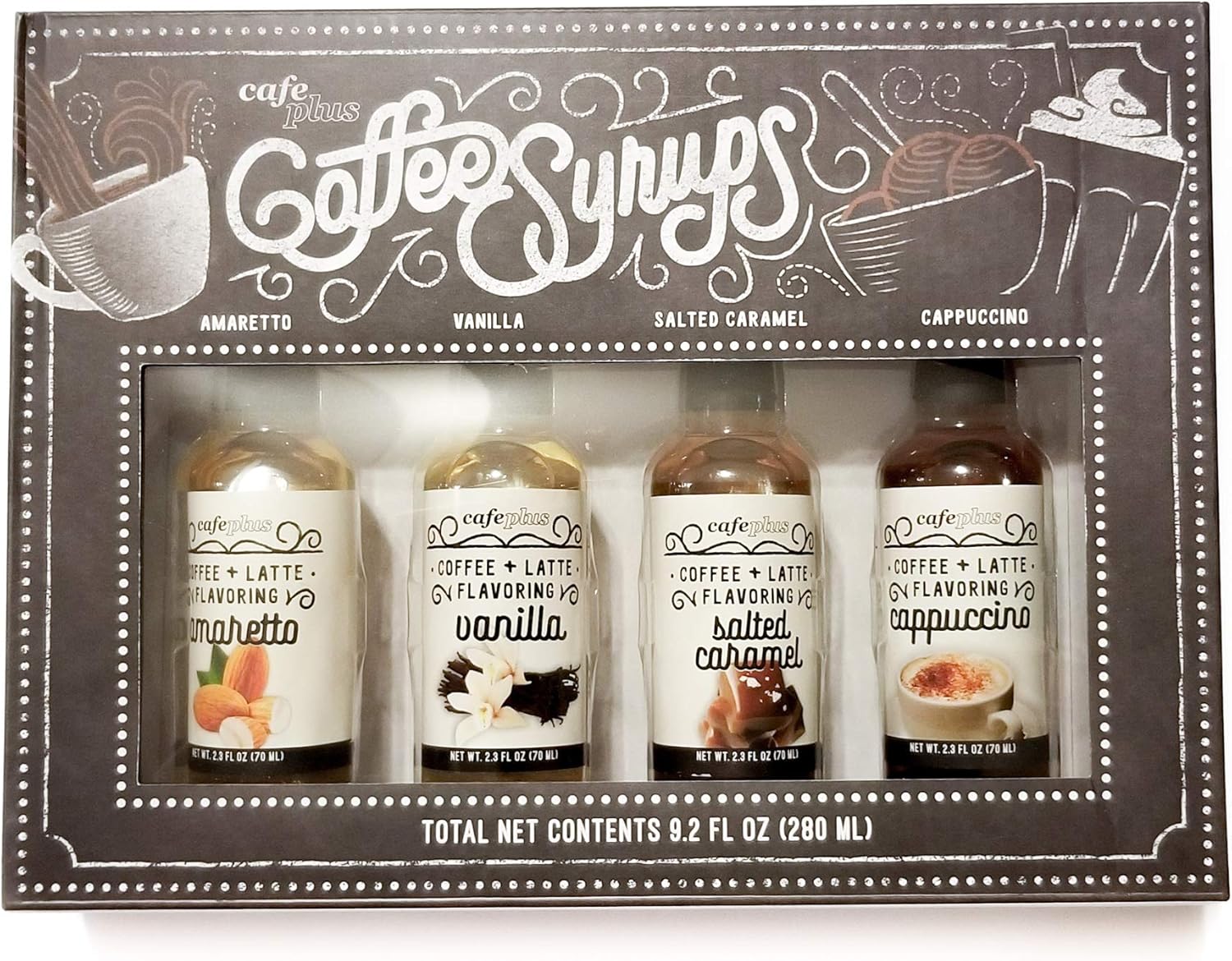 Cafe Plus Coffee Syrups Coffee + Latte Flavoring Amaretto Vanilla