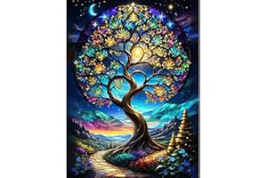 pvoodire Tree of Life Diamond Painting Kits for Adults,Trees 5D Diamond Art Kits,Gem Art Kits for Adults Home Wall Decoration Gifts(16x20inch)
