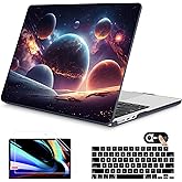 Mektron for 2025 M4 MacBook Air 13.6 Inch A3240 Case Fits 2023 A2681 M2 2024 A3113 M3 Chip with Liquid Retina Display Touch ID, Printed Plastic Hard Shell Cover for MacBook Air 13.6", Planets