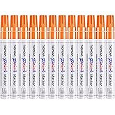 Orange Permanent Paint Pens - 12 Pack Oil Based Paint Markers, Pens For Rock Painting Car Tyre Metal, Plastic, Canvas, Mugs, Wood, Glass, Quick Drying and Waterproof, Medium Point