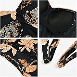 WIN.MAX One Piece Swimsuit Tummy Control Ruched Padded Plus Size UK10 Golden view 6