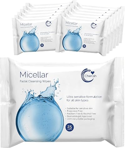 Cherish Hypoallergenic Micellar Water Facial Cleansing Wipes 300 Wipes