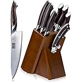 HOSHANHO 8-Piece Kitchen Knife Set, Japanese High Carbon Super Steel Knife Sets with Block, Professional Ultra Sharp Chef Knife Set with Scissors
