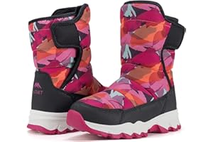 OUTJET Kids Waterproof Snow Boots Girls & Boys Warm Comfortable Non-Slip Winter Boots