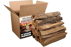 Firewood Central Kiln-Dried PA Hickory – 16” Splits (Approx. 38 lb) – Long Burn, Smoking Wood for Cooking, Grills & Fire Pits – Easy Light, Low Smoke, USA-Sourced