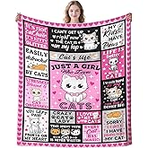 MsMrMeEr Cat Blanket Gifts for Girls Women Cat Lovers,Animal Decor Stuff Cats Throw Blanket,Cats Owner Gifts for Adult Teens Kids 50"x40"