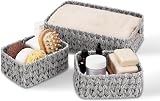 GRANNY SAYS Wicker Storage Baskets Set of 3 Large and Small Grey