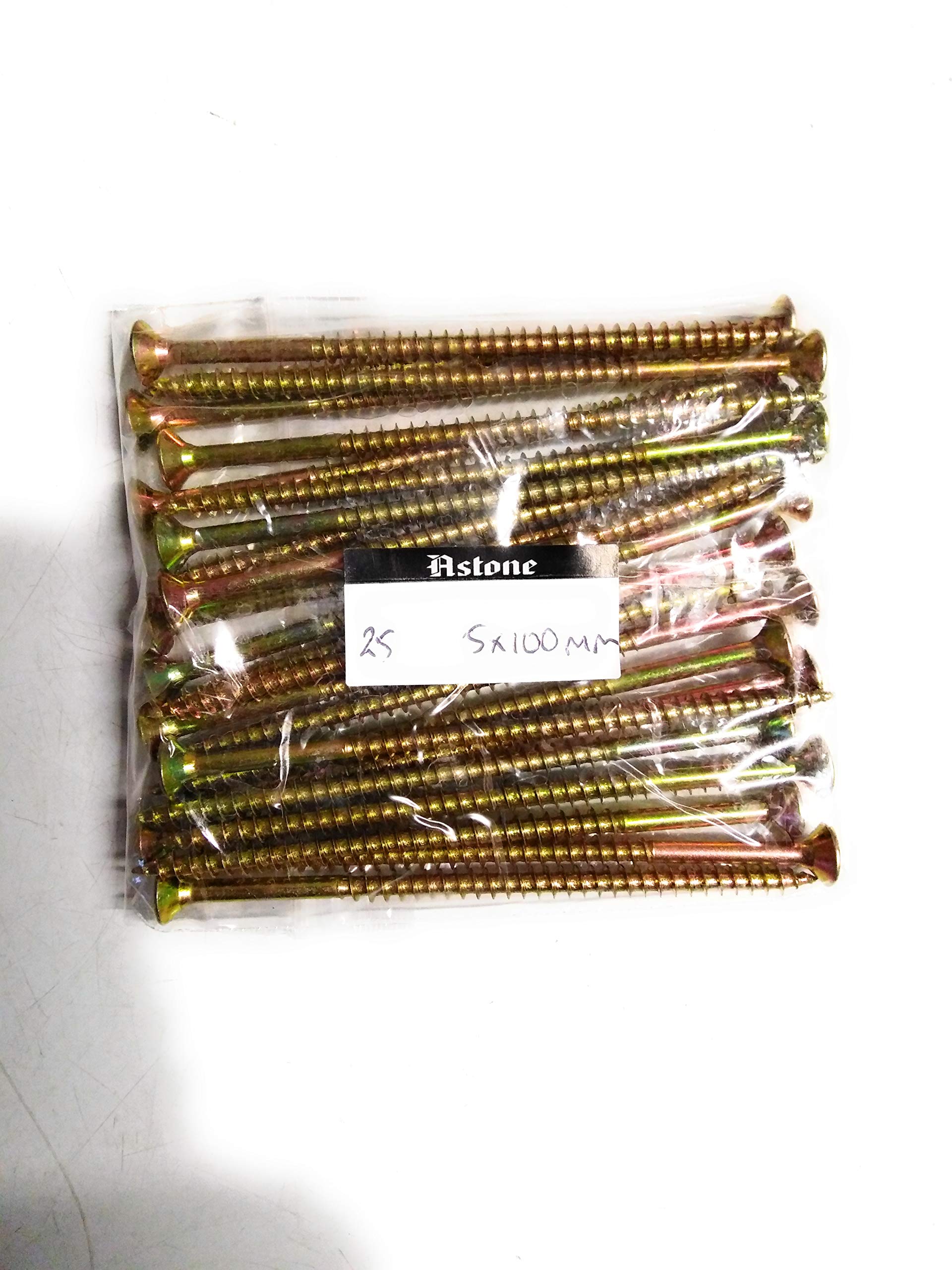 zinc and Yellow passivated Wood Screws (25, 5 x 100mm)