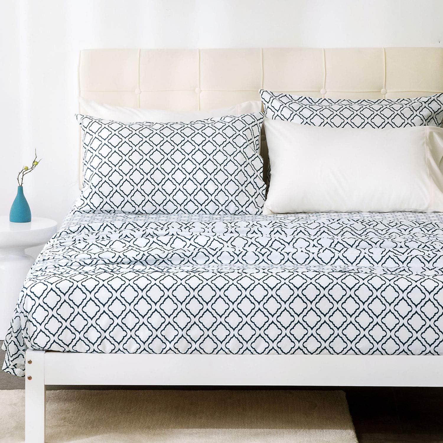 Bedsure Queen Sheets - Quatrefoil 
