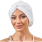 Adjustable Silk Satin Bonnet for Sleeping Hair Wrap, Double Layer Sleep Cap, Night Turban for Large Long Curly Braid Women Men Hair - Pure White