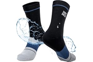 DRYMILE Slim Waterproof Socks, Thin Moisture Wicking Waterproof Socks for Men & Women, Golf, Cycling, Trekking - Crew