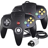 Classic 64 Wired Controller Joystick for N64 Game System N64 Console (2Packs, Black)