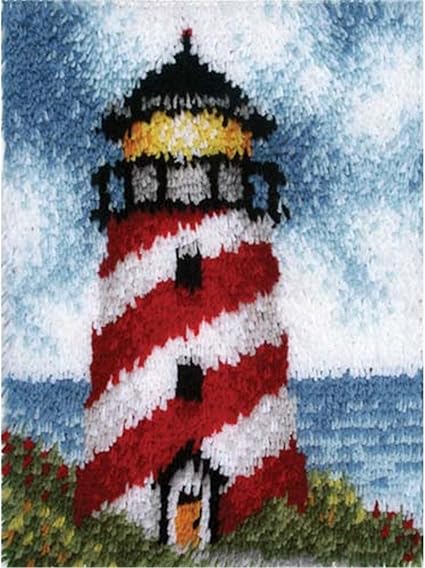 LUBOT Lighthouse Latch Hook Kits Rug 