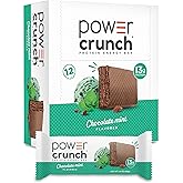 Power Crunch Chocolate Mint Protein Bars, 12 Ct, 1.4 oz Each | On-the-go Power Crunch chocolate mint protein snack bars, crispy crunch bars