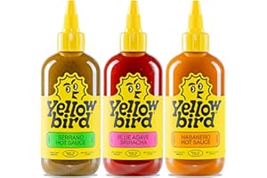 YELLOWBIRD FOODS Yellowbird Classic Hot Sauce Variety Set 9.8 oz Pantry Size | Sriracha + Serrano + Habanero (3 Flavors | Made in Texas)