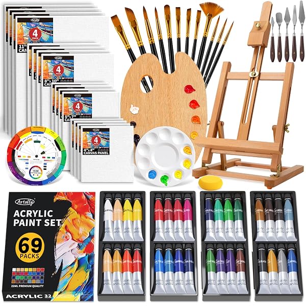 ARTALLY ACRYLIC PAINT SET FOR ADULTS & KIDS,...